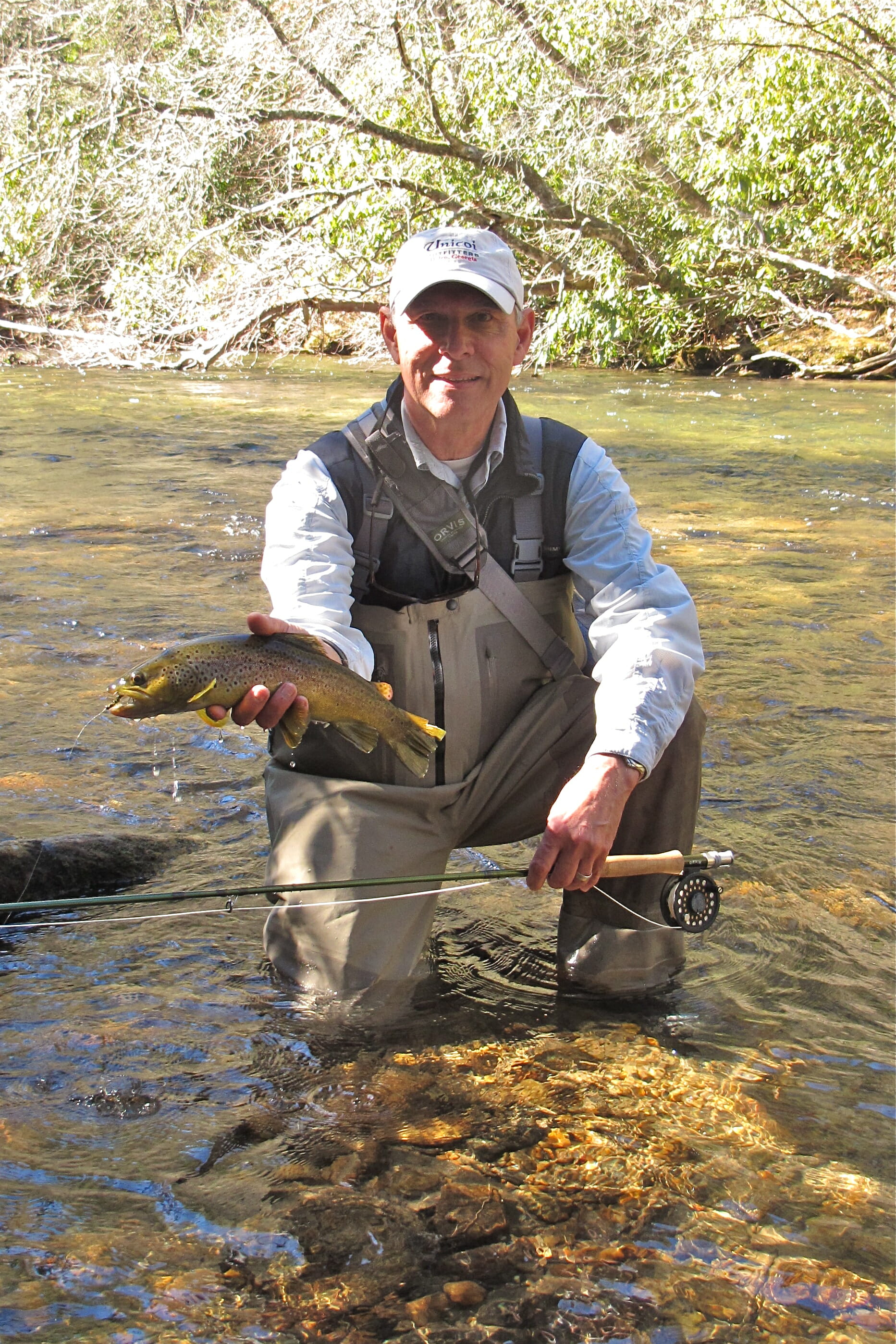 Outfitter Jimmy Harris poses with a nice trout.