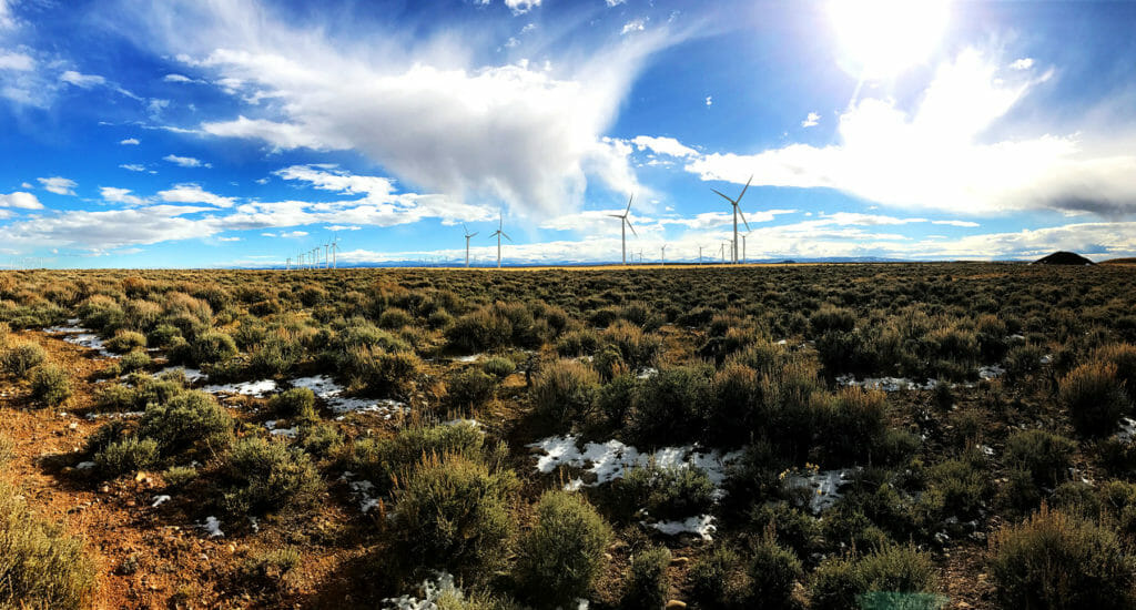 A wind farm in Wyoming