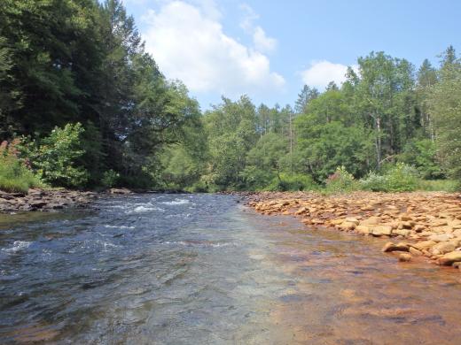 A Pennsylvania creek runs orange with mine pollution.