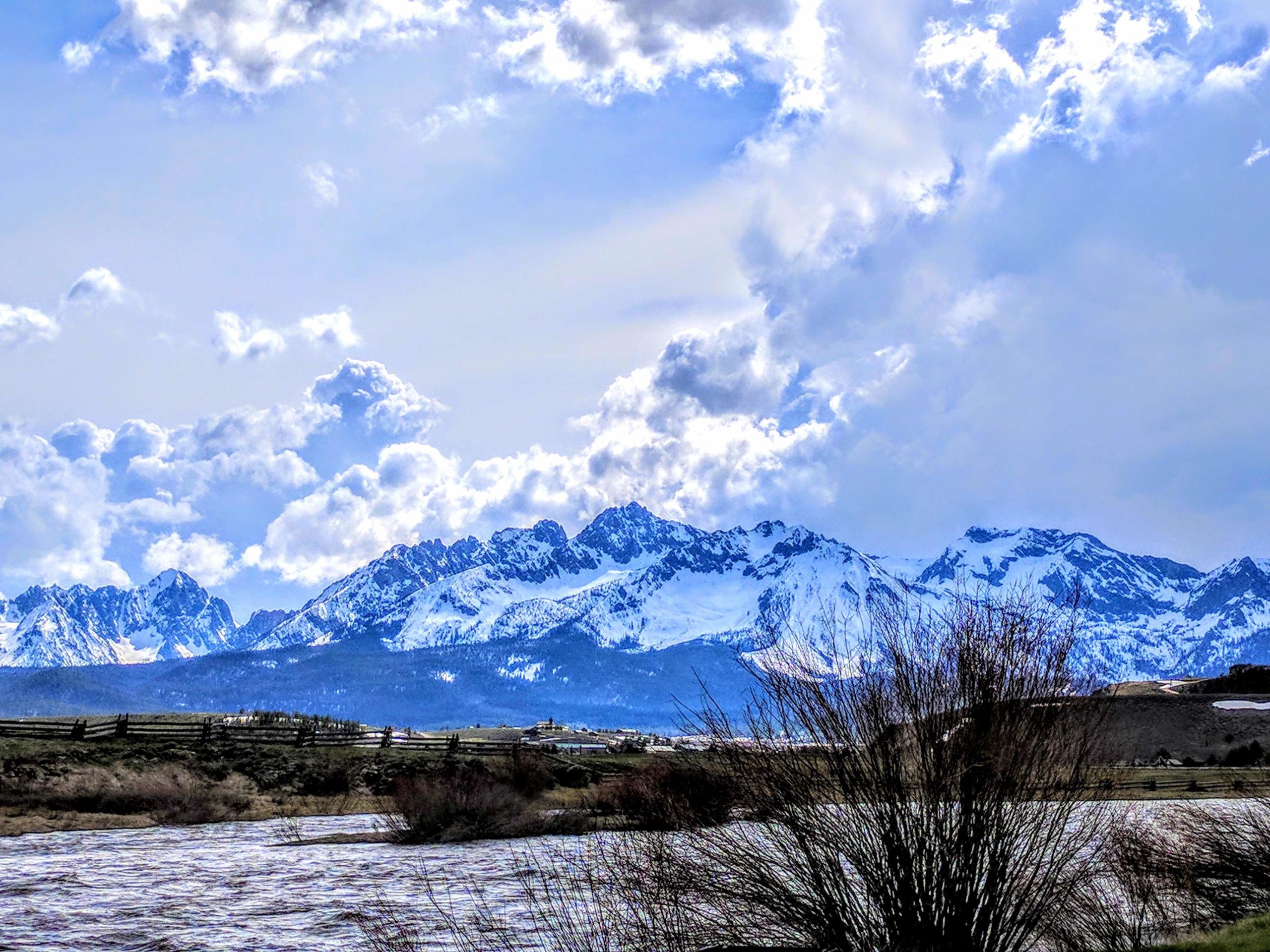 The Sawtooth Mountains above Stanley, Idaho.