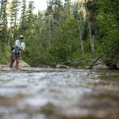 A angler fishes Hermosa Creek in Colorado.