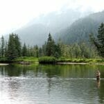 angler fly fishing Stikine River