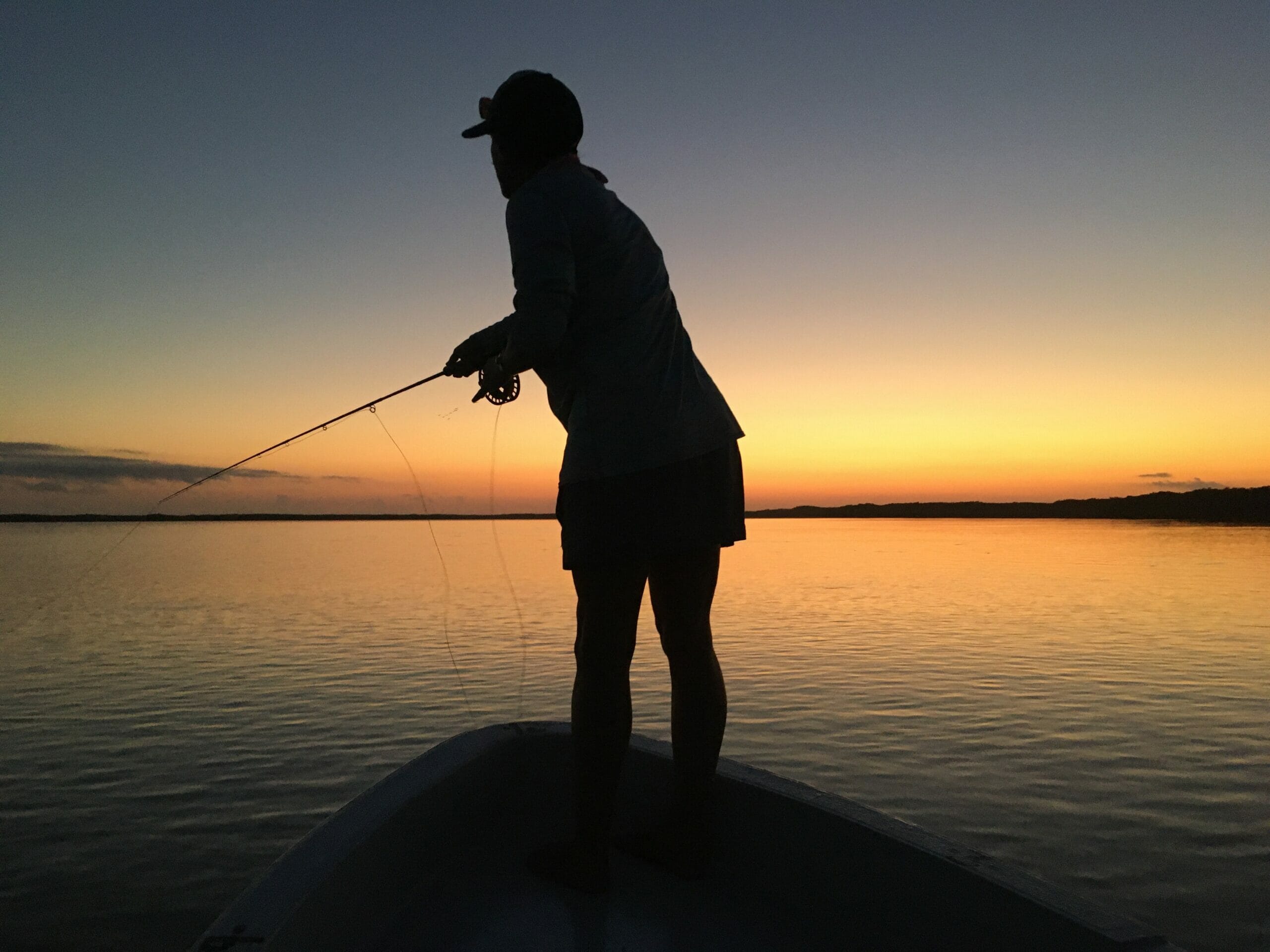 An angler casts to tarpon in Mexico.