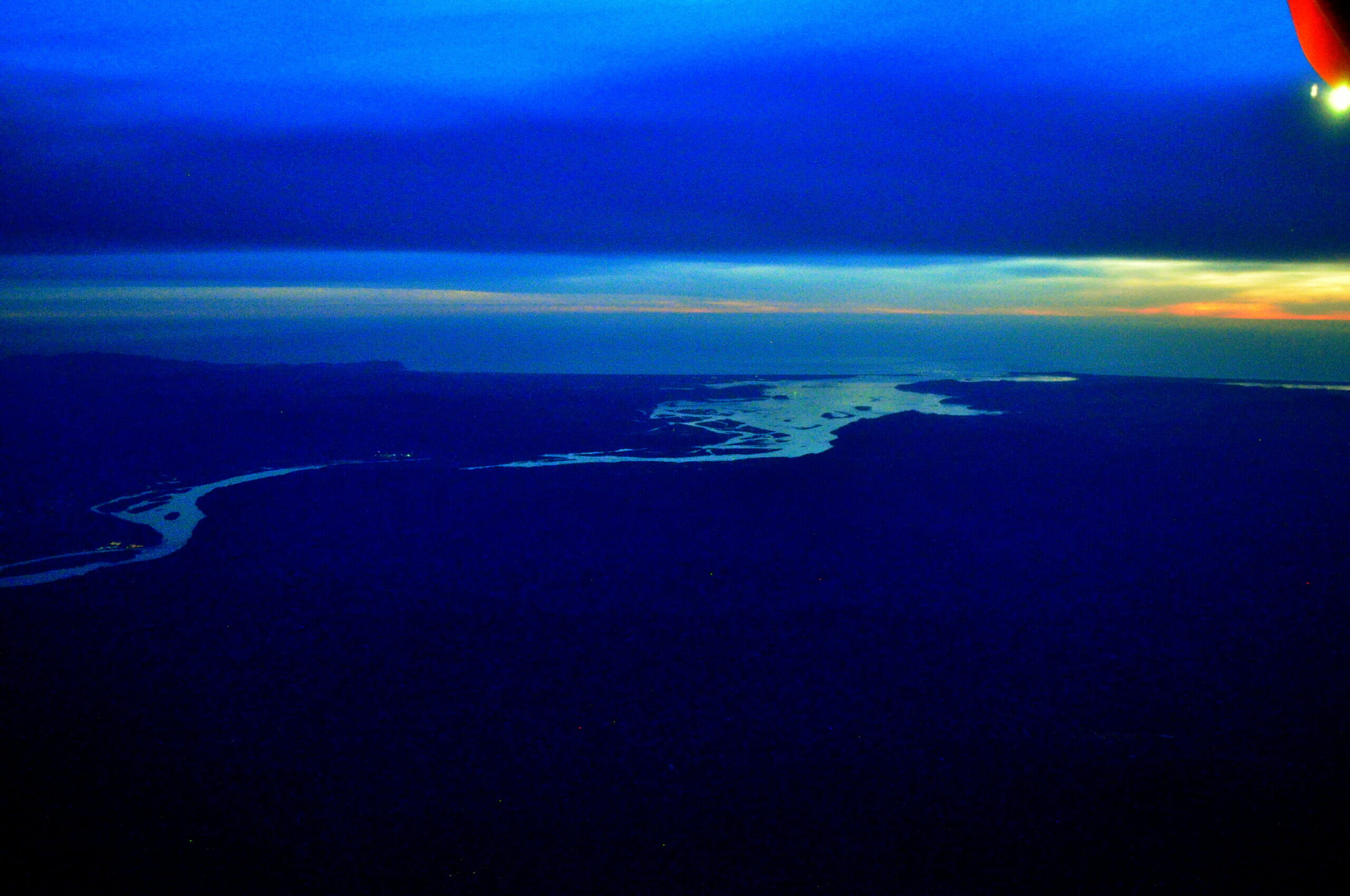 The Columbia River meets the Pacific Ocean.