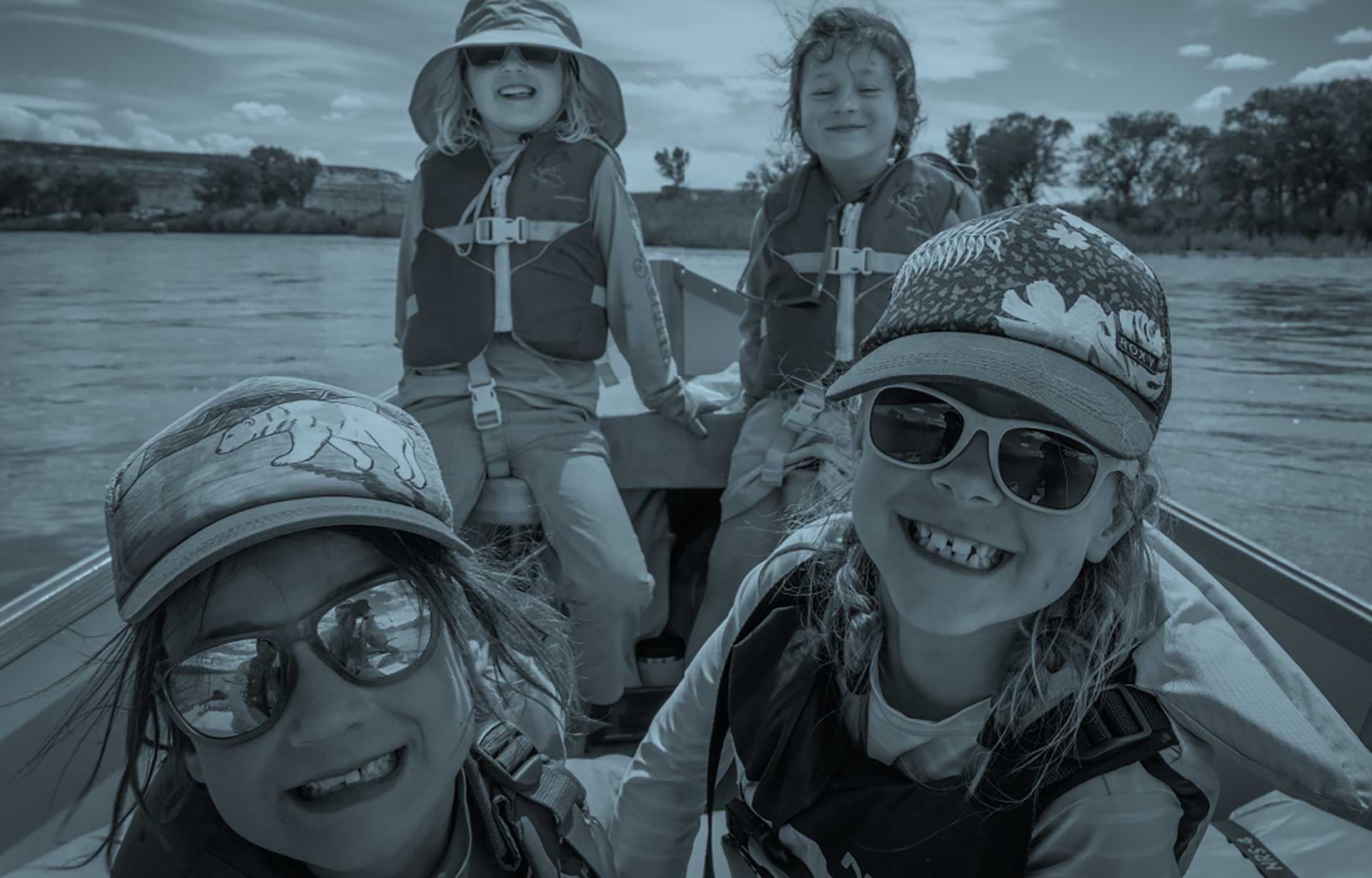 Daughters on a drift boat