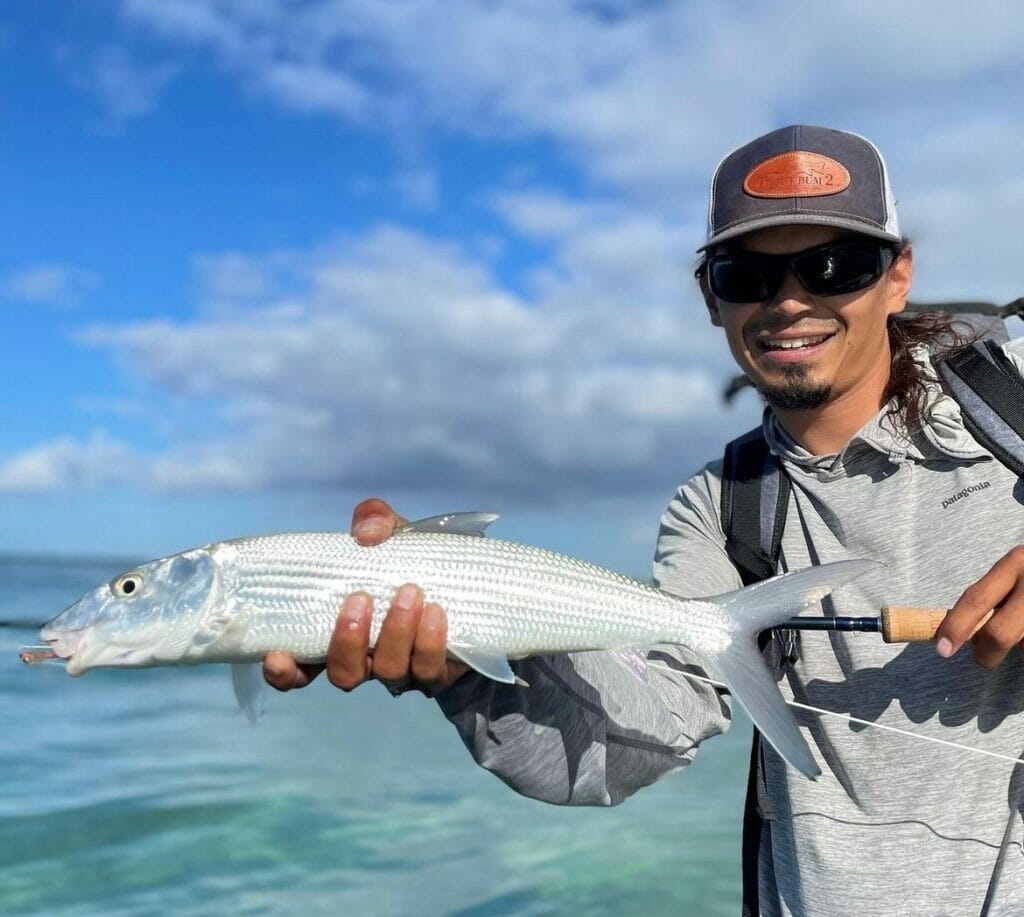 Eric holding a large bonefish