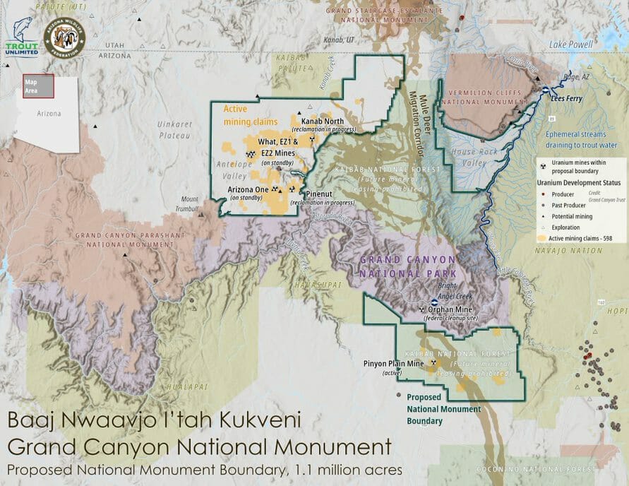 Grand Canyon National Monument Map