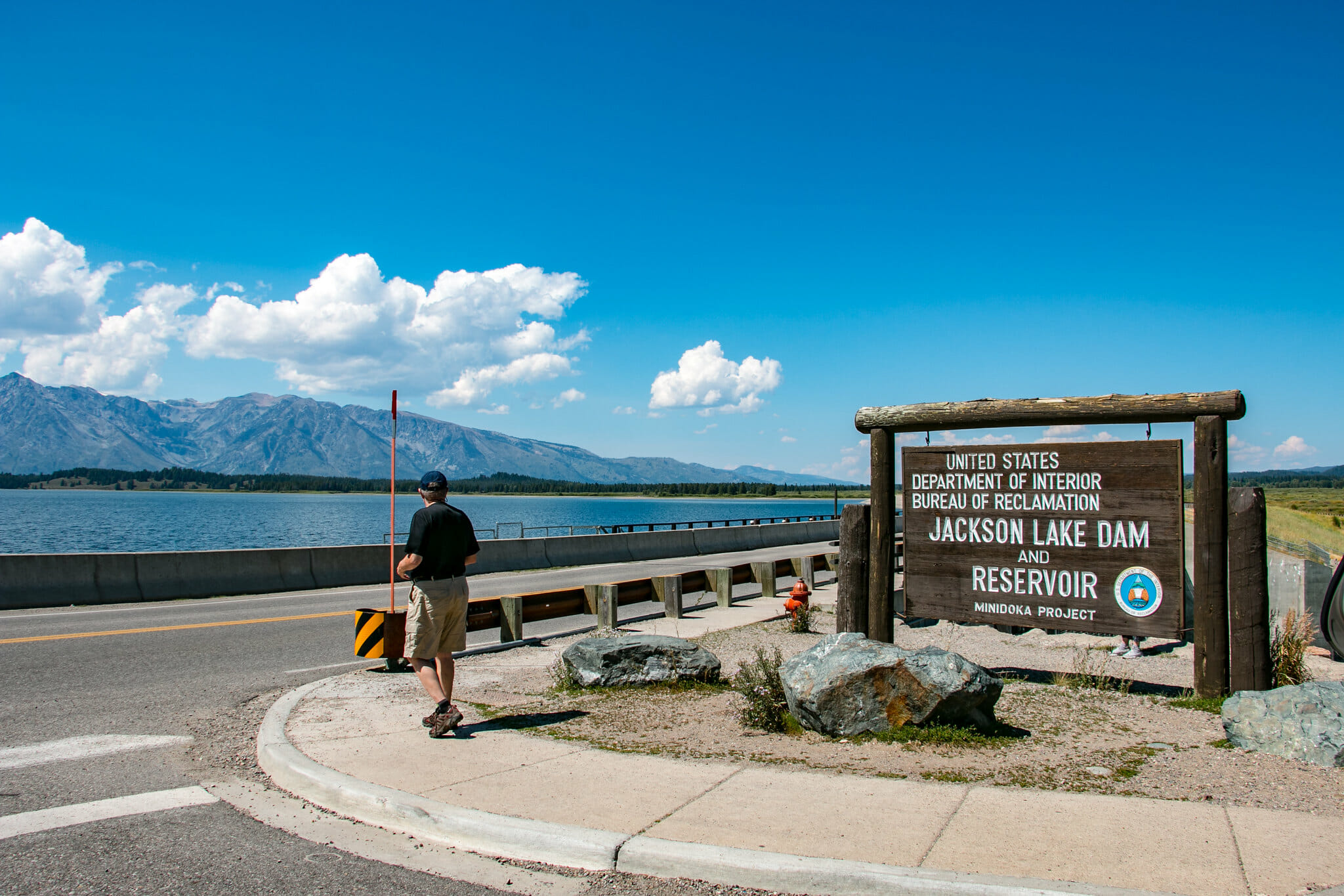 Jackson Lake Dam and Reservoir sign
