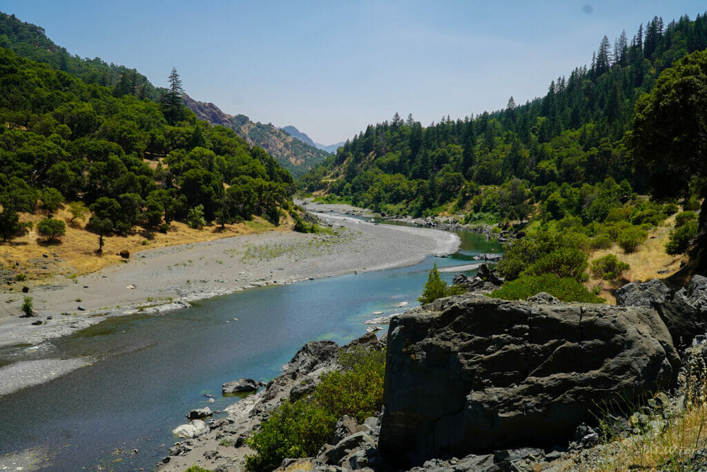 The bend of a beautiful river in the mountains