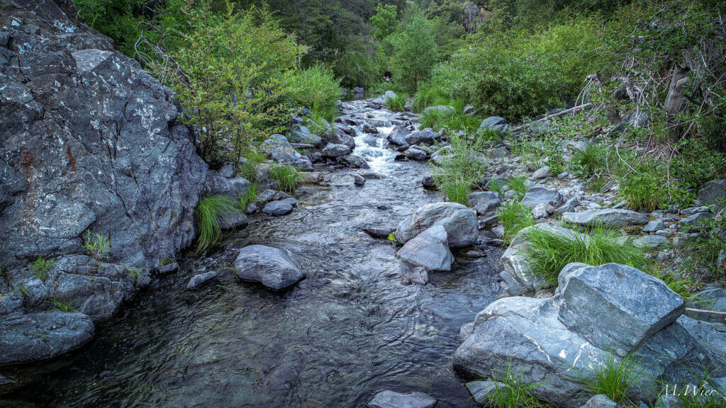 Water rushing over rocks