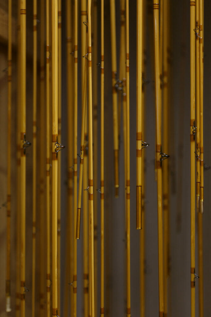 Closeup photo of bamboo rods