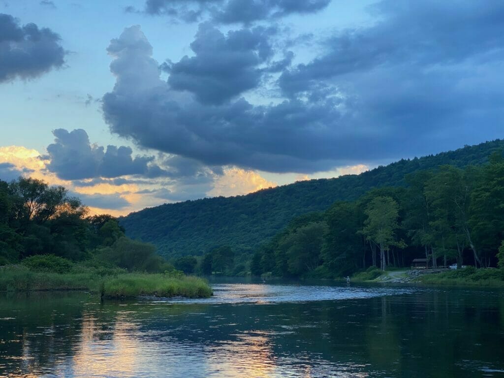 Beautiful sunset on a river