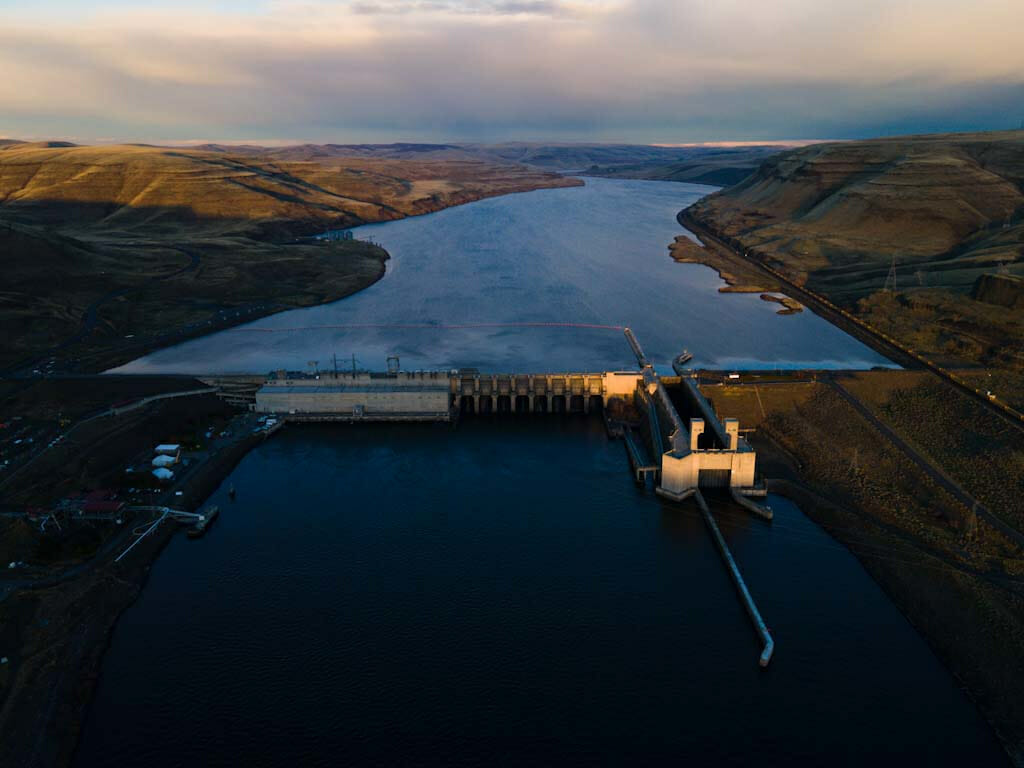 Areal view of a dam