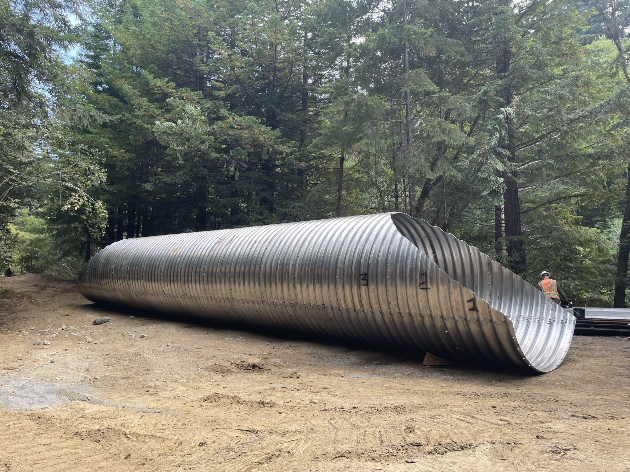 A large culvert before being installed