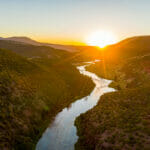 Sunset on a river valley