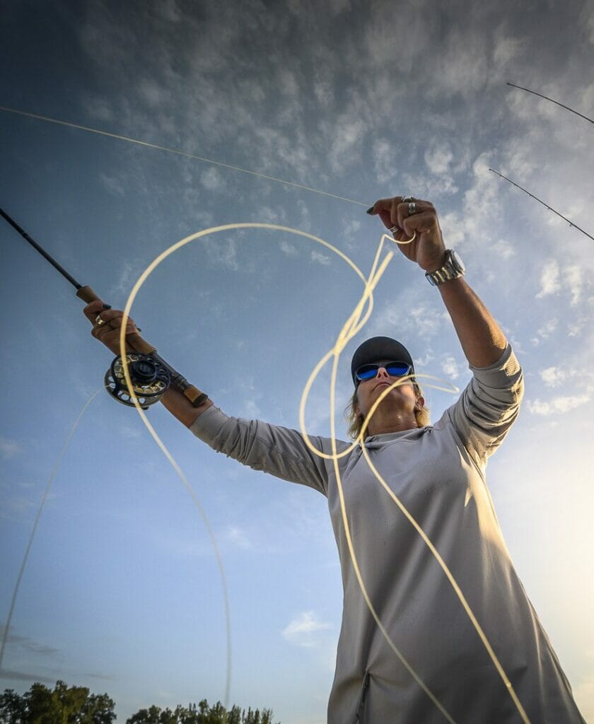 casting photo showing fly line