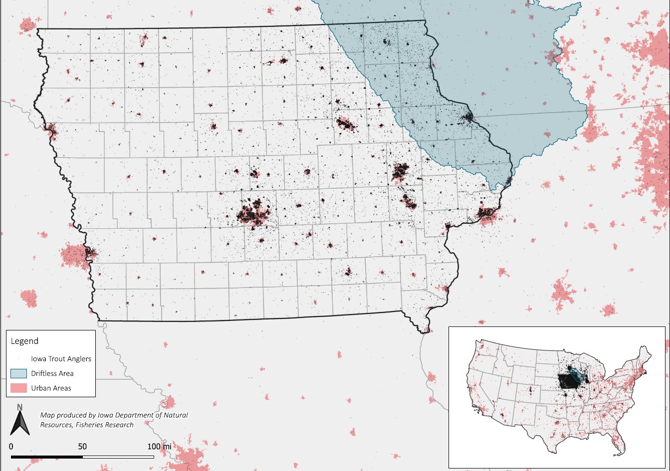 map of iowa trout anglers 2025