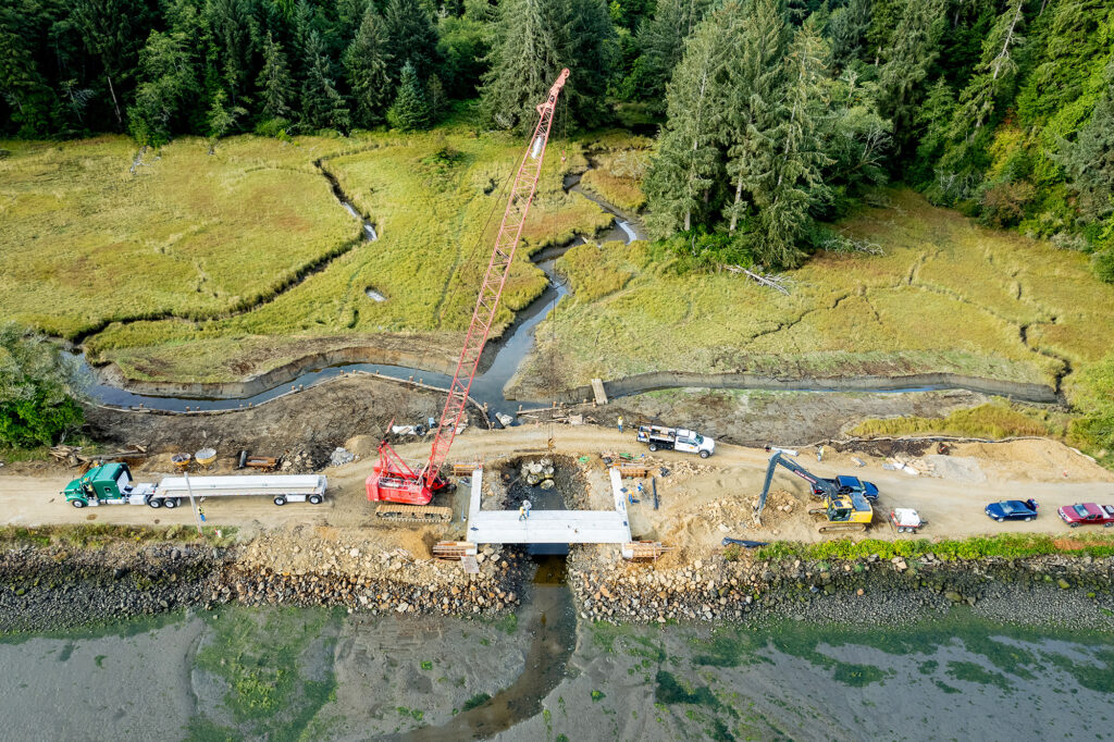 flower pot creek project berm and post placements shown from above