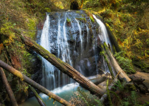 Waterfall in Russian Gulch State Park Credit public domain