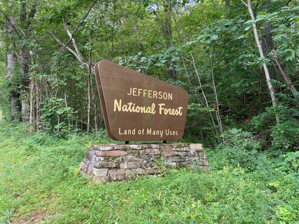 jefferson national forest sign