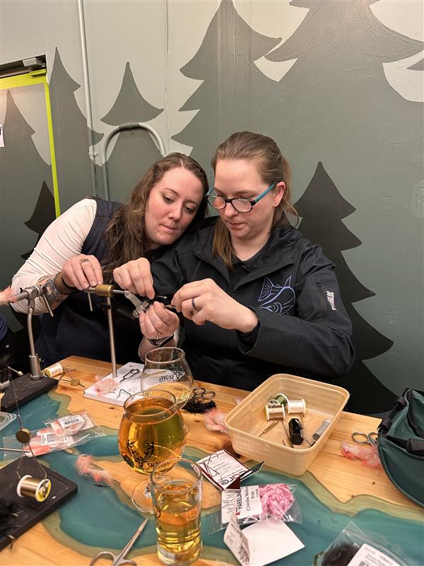 barflies fly tying alaskan woman on water