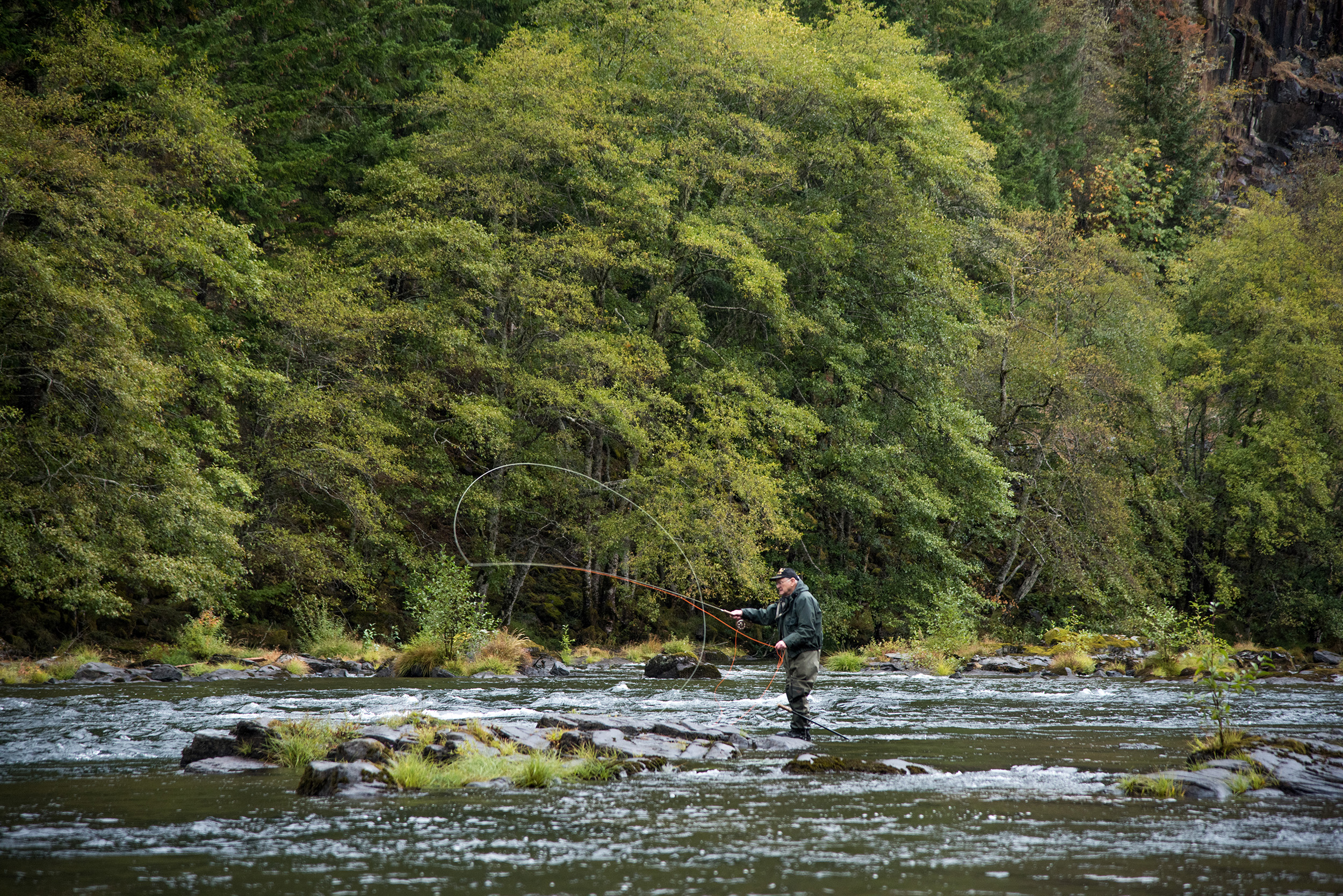 roll casting in a stream