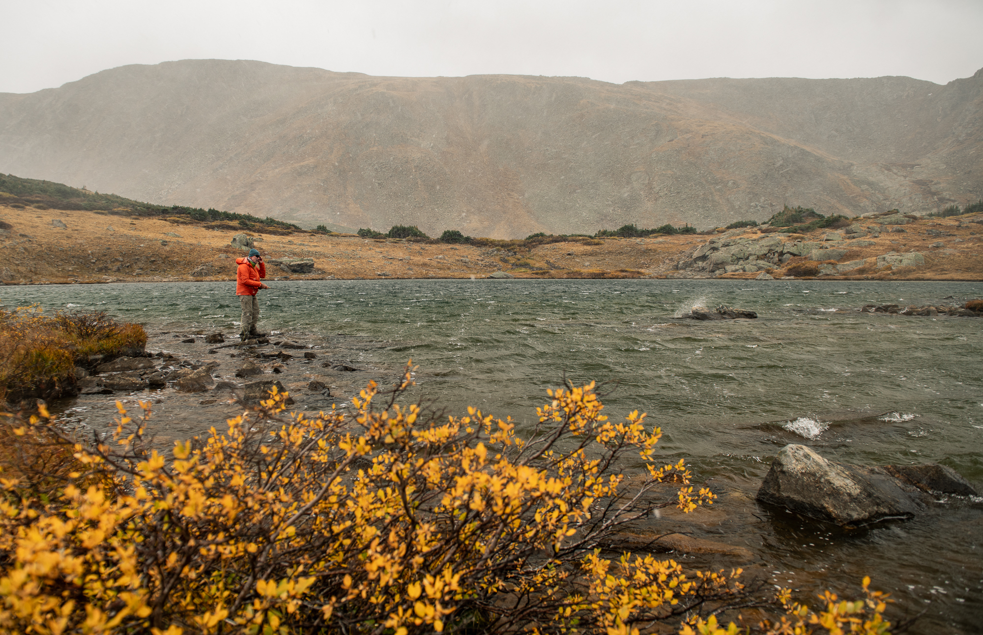 fly fishing on a windy day
