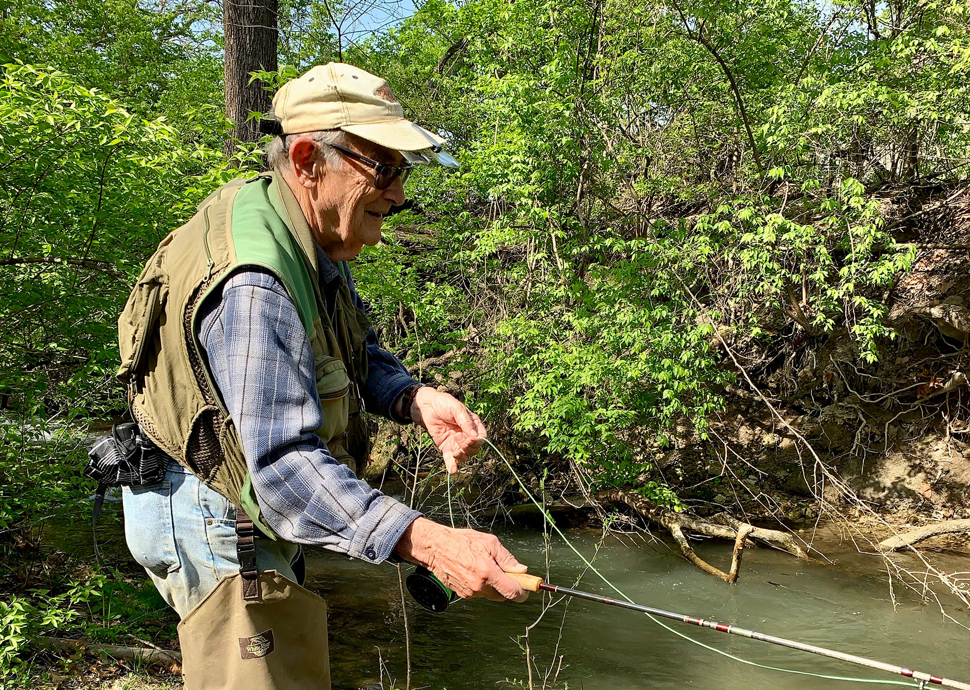 Bernard “Bud” Nagelvoort fly fishing portrait