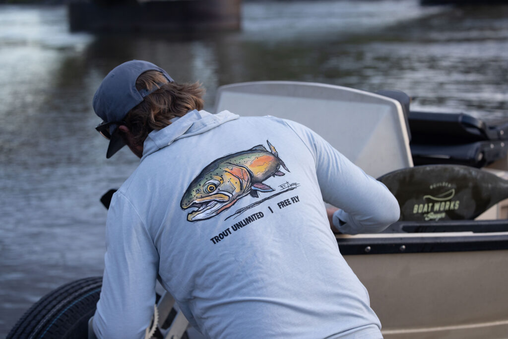 mens limited edition free fly tu collab yellowstone cutthroat hoodie