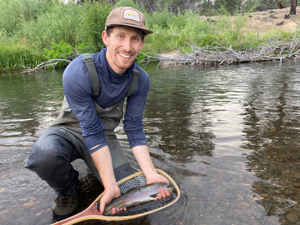 tommy c with a redband trout from TU restoration site