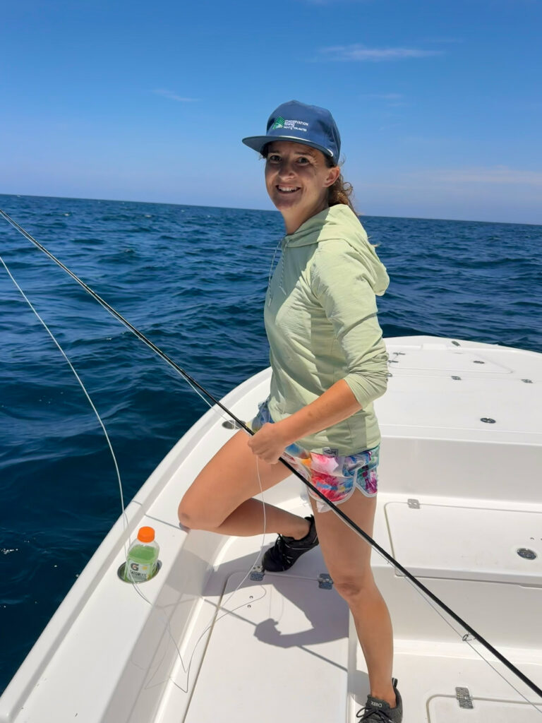 cat on boat mako fishing trip