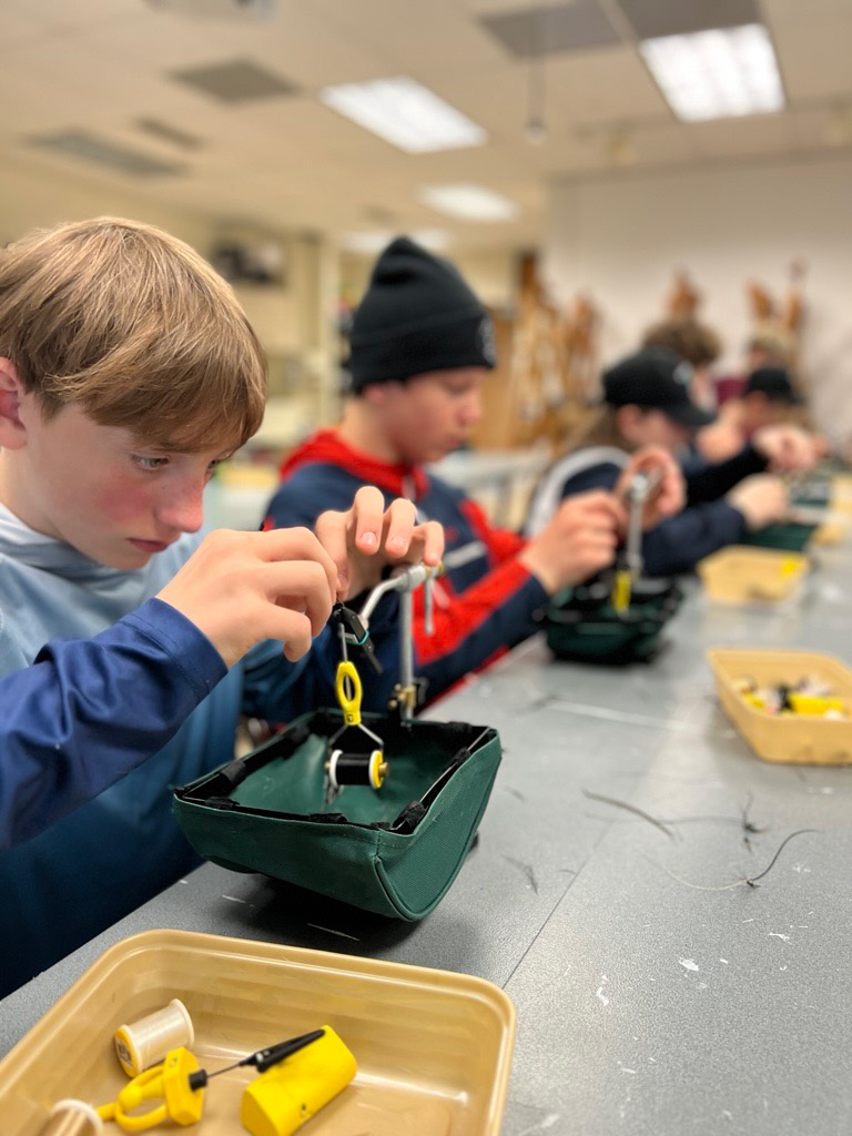 youth fly fishing camp fly tying